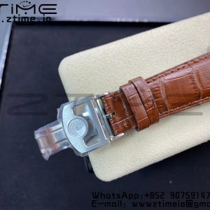 Portugalské hodinky IWC Real PR Real Annual Calendar RG IW503504 ZF 1:1 Best Edition White Dial on Brown Leather Strap A52850 - Super Clone Watch | 1:1 Best Version
