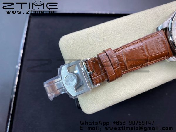 Portugalské hodinky IWC Real PR Real Annual Calendar RG IW503504 ZF 1:1 Best Edition White Dial on Brown Leather Strap A52850 - Super Clone Watch | 1:1 Best Version