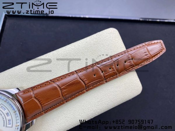 Portugalské hodinky IWC Real PR Real Annual Calendar RG IW503504 ZF 1:1 Best Edition White Dial on Brown Leather Strap A52850 - Super Clone Watch | 1:1 Best Version