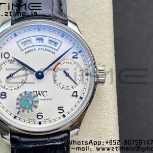 IWC Portuguese Real PR Real Annual Calendar IW503501 ZF 1:1 Best Edition White Dial on Black Leather Strap A52850 - Super Clone Watch | 1:1 Best Version