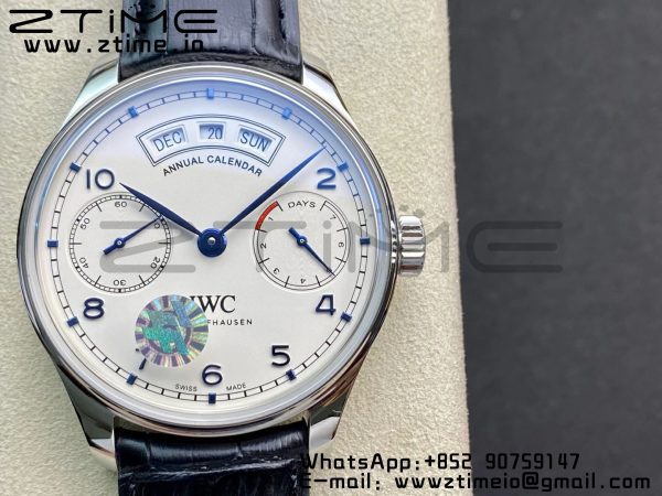 IWC Portuguese Real PR Real Annual Calendar IW503501 ZF 1:1 Best Edition White Dial on Black Leather Strap A52850 - Super Clone Watch | 1:1 Best Version