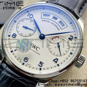 IWC Portuguese Real PR Real Annual Calendar IW503501 ZF 1:1 Best Edition White Dial on Black Leather Strap A52850 - Super Clone Watch | 1:1 Best Version