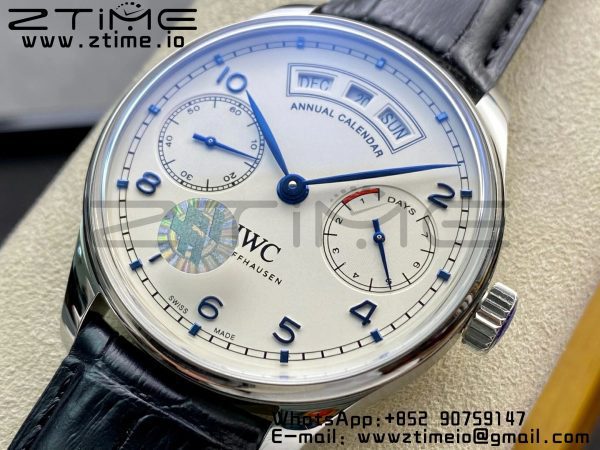 IWC Portuguese Real PR Real Annual Calendar IW503501 ZF 1:1 Best Edition White Dial on Black Leather Strap A52850 - Super Clone Watch | 1:1 Best Version