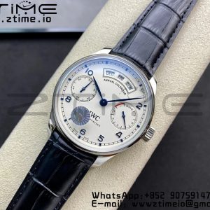 IWC Portuguese Real PR Real Annual Calendar IW503501 ZF 1:1 Best Edition White Dial on Black Leather Strap A52850 - Super Clone Watch | 1:1 Best Version