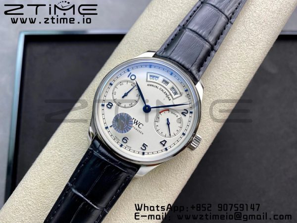 IWC Portuguese Real PR Real Annual Calendar IW503501 ZF 1:1 Best Edition White Dial on Black Leather Strap A52850 - Super Clone Watch | 1:1 Best Version