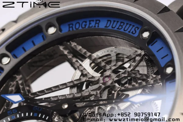 RD Excalibur RDDBEX0546 BBR 1:1 Best Edition Skeleton Blue Dial on White Rubber Strap A2136 Tourbillon V4 - Super Clone Watch | 1:1 Best Version