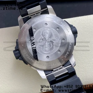 IWC Aquatimer Automatic  SS IW358002 V6SF 1:1 Best Edition Black Dial on Black Rubber Strap A2892 - Super Clone Watch | 1:1 Best Version