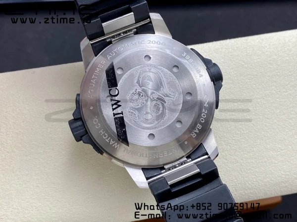 IWC Aquatimer Automatic  SS IW358002 V6SF 1:1 Best Edition Black Dial on Black Rubber Strap A2892 - Super Clone Watch | 1:1 Best Version