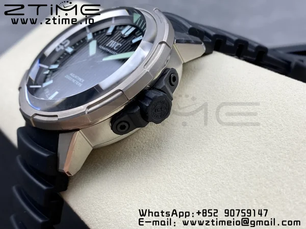 IWC Aquatimer Automatic  SS IW358002 V6SF 1:1 Best Edition Black Dial on Black Rubber Strap A2892 - Super Clone Watch | 1:1 Best Version