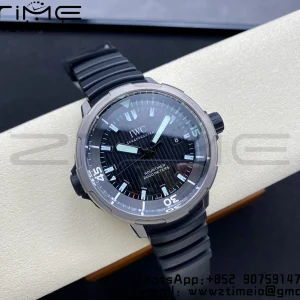 IWC Aquatimer Automatic  SS IW358002 V6SF 1:1 Best Edition Black Dial on Black Rubber Strap A2892 - Super Clone Watch | 1:1 Best Version
