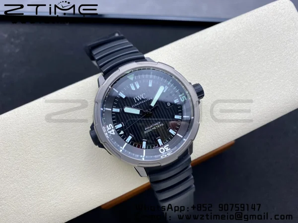 IWC Aquatimer Automatic  SS IW358002 V6SF 1:1 Best Edition Black Dial on Black Rubber Strap A2892 - Super Clone Watch | 1:1 Best Version