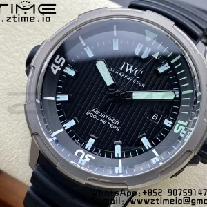 IWC Aquatimer Automatic  SS IW358002 V6SF 1:1 Best Edition Black Dial on Black Rubber Strap A2892 - Super Clone Watch | 1:1 Best Version