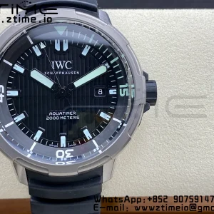 IWC Aquatimer Automatic  SS IW358002 V6SF 1:1 Best Edition Black Dial on Black Rubber Strap A2892 - Super Clone Watch | 1:1 Best Version