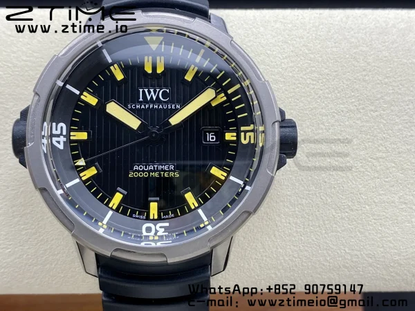 IWC Aquatimer Automatic  SS IW358001 V6SF 1:1 Best Edition Black Dial on Black Rubber Strap A2892 - Super Clone Watch | 1:1 Best Version