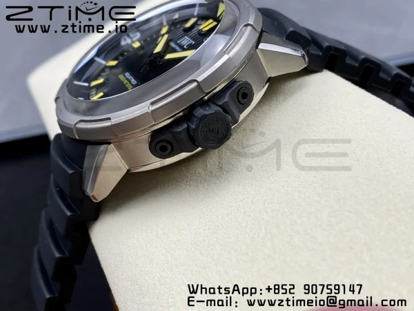 IWC Aquatimer Automatic  SS IW358001 V6SF 1:1 Best Edition Black Dial on Black Rubber Strap A2892 - Super Clone Watch | 1:1 Best Version