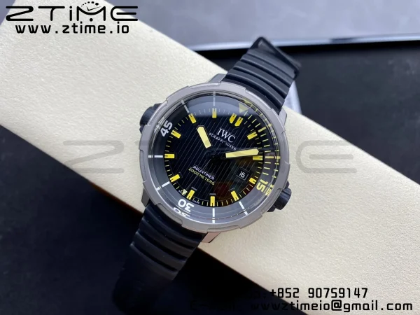 IWC Aquatimer Automatic  SS IW358001 V6SF 1:1 Best Edition Black Dial on Black Rubber Strap A2892 - Super Clone Watch | 1:1 Best Version