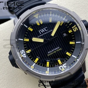 IWC Aquatimer Automatic  SS IW358001 V6SF 1:1 Best Edition Black Dial on Black Rubber Strap A2892 - Super Clone Watch | 1:1 Best Version