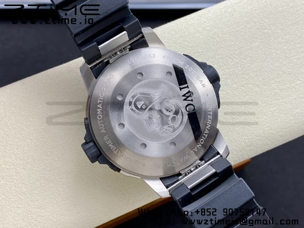 IWC Aquatimer Automatic  SS IW358001 V6SF 1:1 Best Edition Black Dial on Black Rubber Strap A2892 - Super Clone Watch | 1:1 Best Version