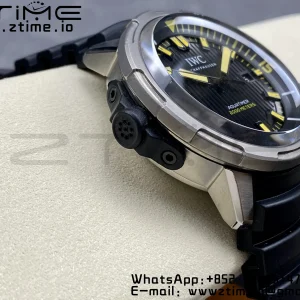IWC Aquatimer Automatic  SS IW358001 V6SF 1:1 Best Edition Black Dial on Black Rubber Strap A2892 - Super Clone Watch | 1:1 Best Version