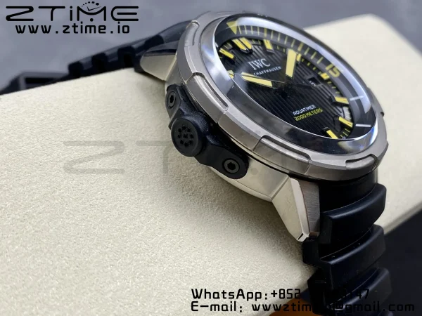 IWC Aquatimer Automatic  SS IW358001 V6SF 1:1 Best Edition Black Dial on Black Rubber Strap A2892 - Super Clone Watch | 1:1 Best Version