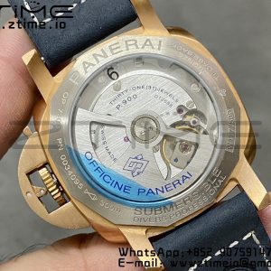 Panerai PAM01074 PAM1074 W Bronzo VSF 1:1 Best Edition Blue Dial on Blue Calfskin Strap P.900 Clone - Super Clone Watch | 1:1 Best Version