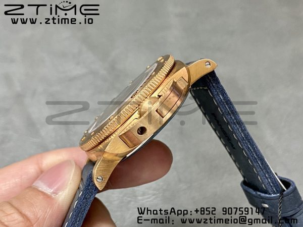 Panerai PAM01074 PAM1074 W Bronzo VSF 1:1 Best Edition Blue Dial on Blue Calfskin Strap P.900 Clone - Super Clone Watch | 1:1 Best Version