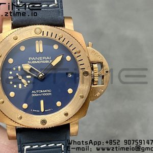 Panerai PAM01074 PAM1074 W Bronzo VSF 1:1 Best Edition Blue Dial on Blue Calfskin Strap P.900 Clone - Super Clone Watch | 1:1 Best Version