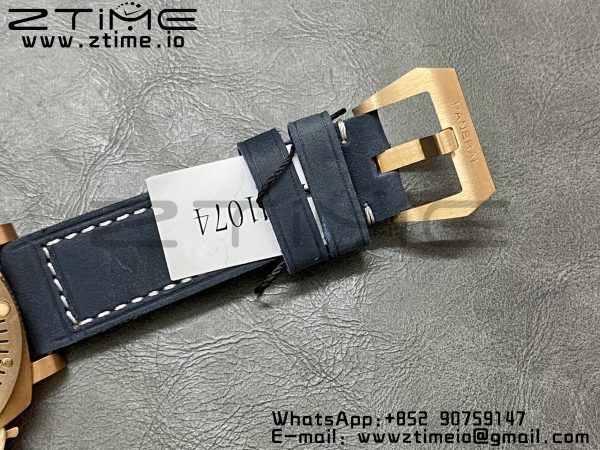 Panerai PAM01074 PAM1074 W Bronzo VSF 1:1 Best Edition Blue Dial on Blue Calfskin Strap P.900 Clone - Super Clone Watch | 1:1 Best Version
