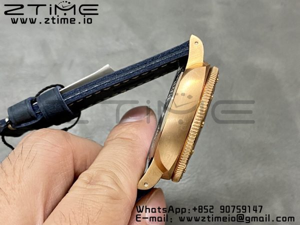 Panerai PAM01074 PAM1074 W Bronzo VSF 1:1 Best Edition Blue Dial on Blue Calfskin Strap P.900 Clone - Super Clone Watch | 1:1 Best Version
