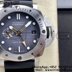 Panerai PAM01323 PAM1323 Y 44mm Submersible VSF 1:1 Best Edition Gray Dial on Rubber Strap P.9011 Clone - Super Clone Watch | 1:1 Best Version