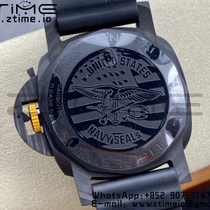 Panerai PAM01324 PAM1324 Y 44mm Submersible VSF 1:1 Best Edition Carbon Dial on Rubber Strap P.9011 Clone - Super Clone Watch | 1:1 Best Version