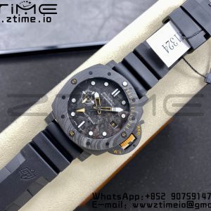 Panerai PAM01324 PAM1324 Y 44mm Submersible VSF 1:1 Best Edition Carbon Dial on Rubber Strap P.9011 Clone - Super Clone Watch | 1:1 Best Version