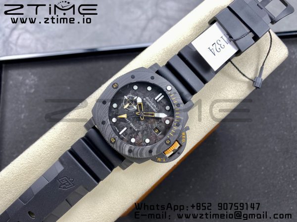 Panerai PAM01324 PAM1324 Y 44mm Submersible VSF 1:1 Best Edition Carbon Dial on Rubber Strap P.9011 Clone - Super Clone Watch | 1:1 Best Version