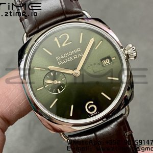 Panerai PAM01386 PAM1386 Radiomir 40mm VSF 1:1 Best Edition Green Dial on Brown Leather Strap P900 - Super Clone Watch | 1:1 Best Version