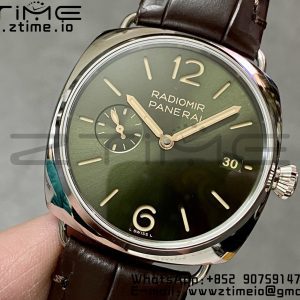 Panerai PAM01386 PAM1386 Radiomir 40mm VSF 1:1 Best Edition Green Dial on Brown Leather Strap P900 - Super Clone Watch | 1:1 Best Version