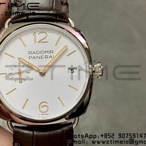 Panerai PAM01392 PAM1292 Radiomir 40mm VSF 1:1 Best Edition White Dial on Brown Leather Strap P900 - Super Clone Watch | 1:1 Best Version