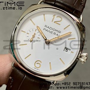 Panerai PAM01392 PAM1292 Radiomir 40mm VSF 1:1 Best Edition White Dial on Brown Leather Strap P900 - Super Clone Watch | 1:1 Best Version