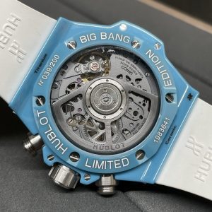 HUBLOT  Big Bang Unico Sky 441.EX.5120.RX  Blue Ceramic BBF 1:1 Best Edition Skeleton Dial on Blue/White Rubber Strap A1280 - Super Clone Watch | 1:1 Best Version