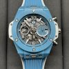 HUBLOT  Big Bang Unico Sky 441.EX.5120.RX  Blue Ceramic BBF 1:1 Best Edition Skeleton Dial on Blue/White Rubber Strap A1280 - Super Clone Watch | 1:1 Best Version