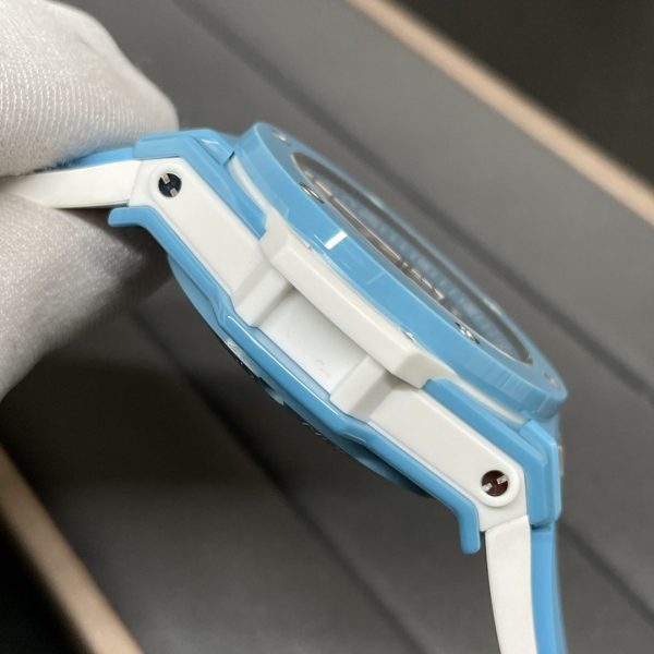 HUBLOT  Big Bang Unico Sky 441.EX.5120.RX  Blue Ceramic BBF 1:1 Best Edition Skeleton Dial on Blue/White Rubber Strap A1280 - Super Clone Watch | 1:1 Best Version