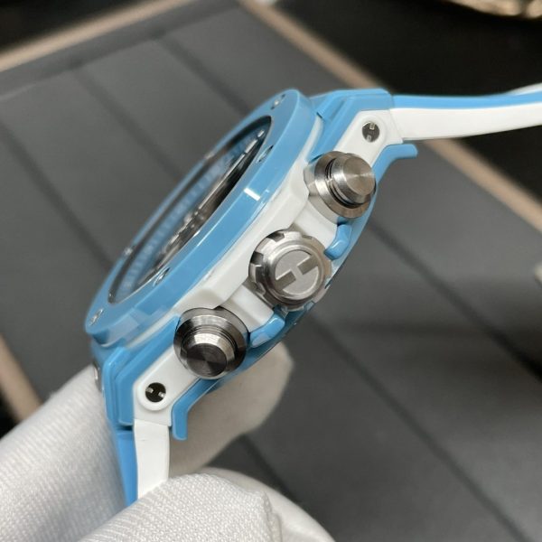 HUBLOT  Big Bang Unico Sky 441.EX.5120.RX  Blue Ceramic BBF 1:1 Best Edition Skeleton Dial on Blue/White Rubber Strap A1280 - Super Clone Watch | 1:1 Best Version