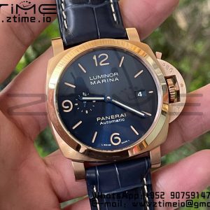 Panerai PAM01114 PAM1114 W VSF 1:1 Best Edition Blue Dial on Blue Leather Strap P.9010 Clone - Super Clone Watch | 1:1 Best Version