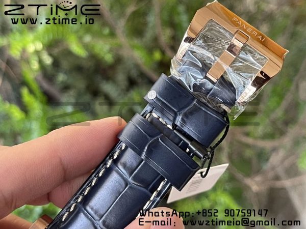 Panerai PAM01114 PAM1114 W VSF 1:1 Best Edition Blue Dial on Blue Leather Strap P.9010 Clone - Super Clone Watch | 1:1 Best Version
