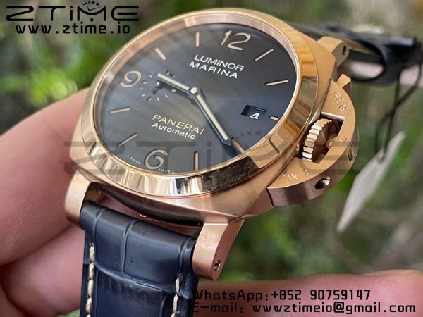 Panerai PAM01114 PAM1114 W VSF 1:1 Best Edition Blue Dial on Blue Leather Strap P.9010 Clone - Super Clone Watch | 1:1 Best Version