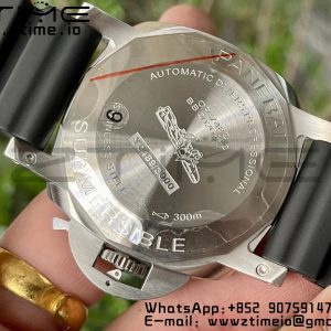 パネライ PAM01229 PAM1229 Y VSF 1:1 ベストエディション ブラックダイアル ブラックラバーストラップ P900 - スーパークローンウォッチ｜1:1 ベストバージョン
