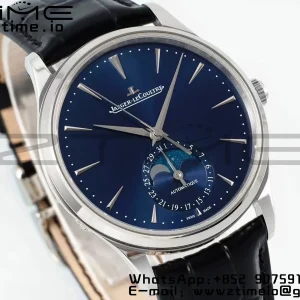Master Ultra Thin Moon 1368480 SS APSF 1:1 Best Edition Blue Dial on Black Leather Strap SA925 Super Clone - Super Clone Watch | 1:1 Best Version