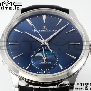 Master Ultra Thin Moon 1368480 SS APSF 1:1 Best Edition Blue Dial on Black Leather Strap SA925 Super Clone - Super Clone Watch | 1:1 Best Version