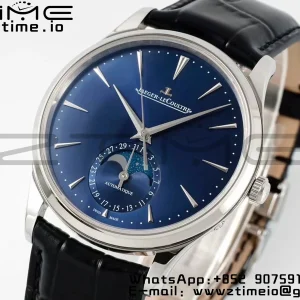 Master Ultra Thin Moon 1368480 SS APSF 1:1 Best Edition Blue Dial on Black Leather Strap SA925 Super Clone - Super Clone Watch | 1:1 Best Version