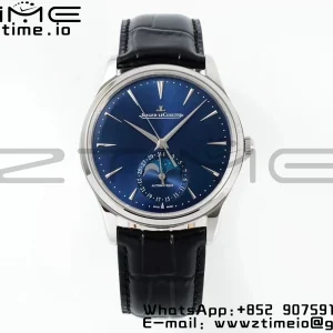 Master Ultra Thin Moon 1368480 SS APSF 1:1 Best Edition Blue Dial on Black Leather Strap SA925 Super Clone - Super Clone Watch | 1:1 Best Version