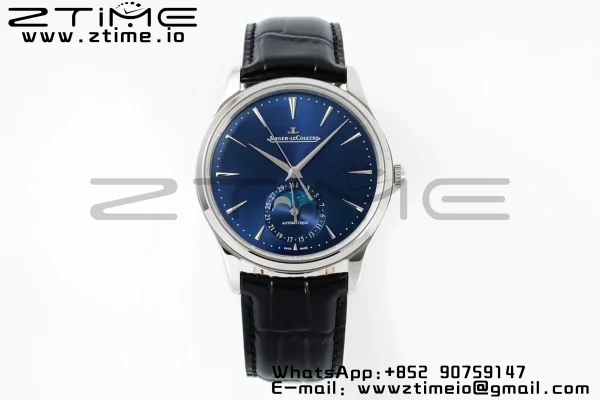 Master Ultra Thin Moon 1368480 SS APSF 1:1 Best Edition Blue Dial on Black Leather Strap SA925 Super Clone - Super Clone Watch | 1:1 Best Version